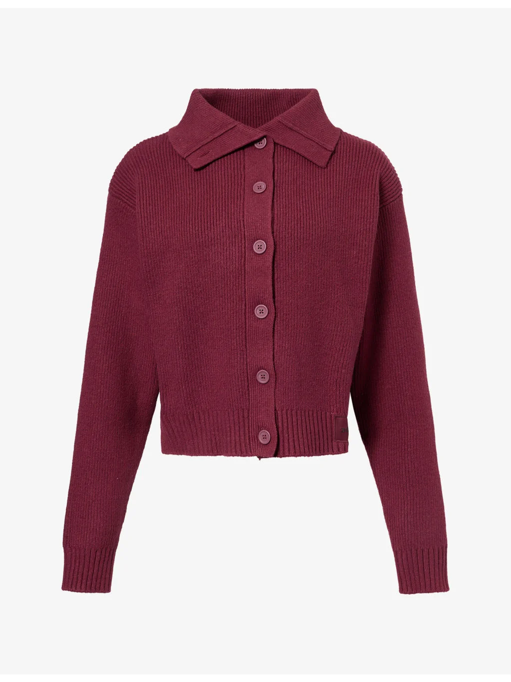 Funnel-Neck Collared Cotton-Knit Cardigan - 1