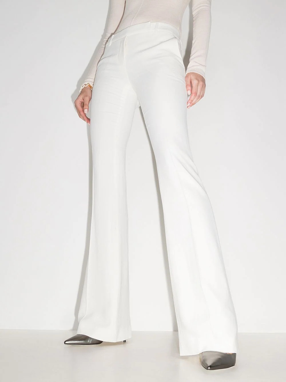 mid-rise flared trousers - 2