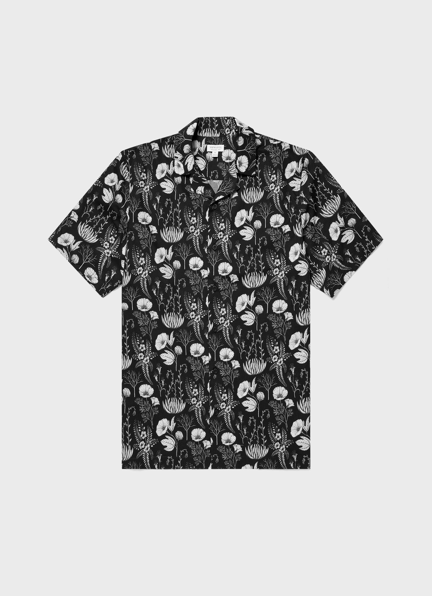 Leaf Print Camp Collar Shirt - 1