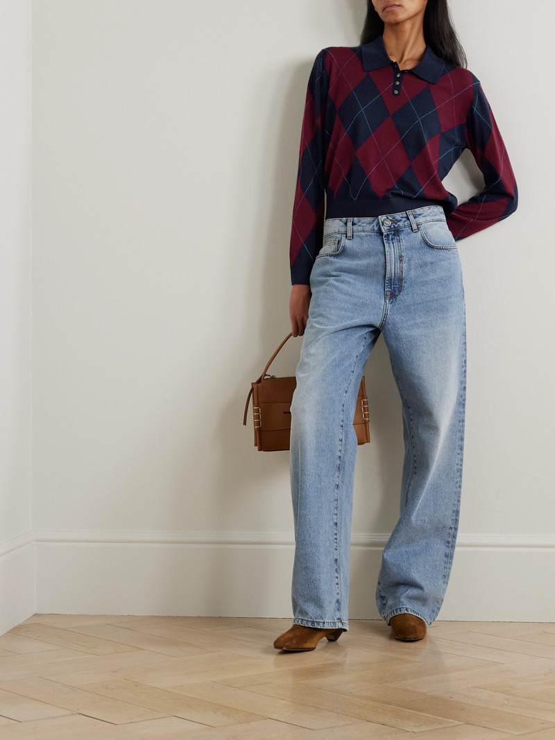 LESET James Argyle Merino Wool Polo Sweater outlook