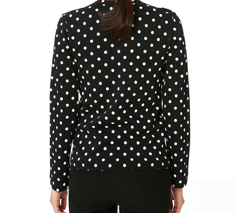 (WMNS) COMME des GARCONS PLAY Polka Dots Long Sleeves Tee 'Black White' AZ-T165-051-1 - 6