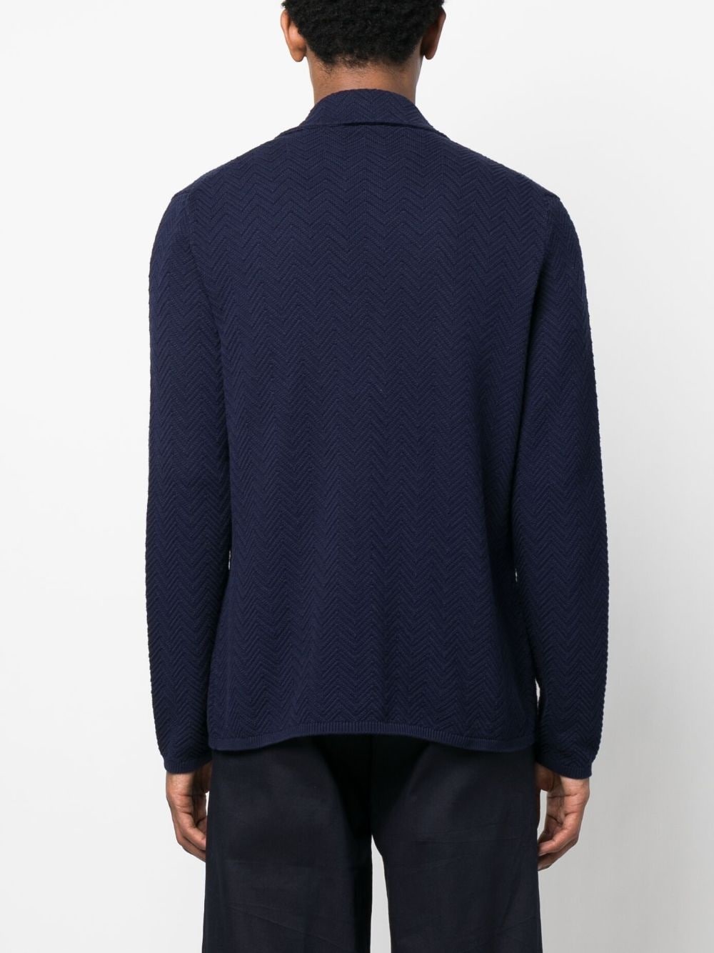 zig-zag weave single-breasted jacket - 4