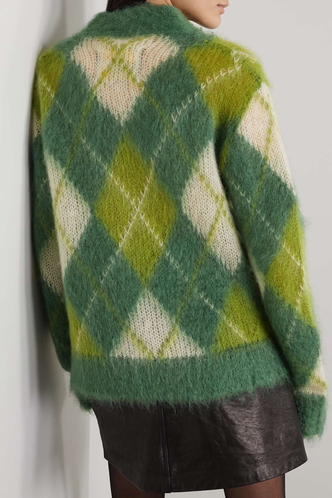 Argyle mohair-blend cardigan - 4