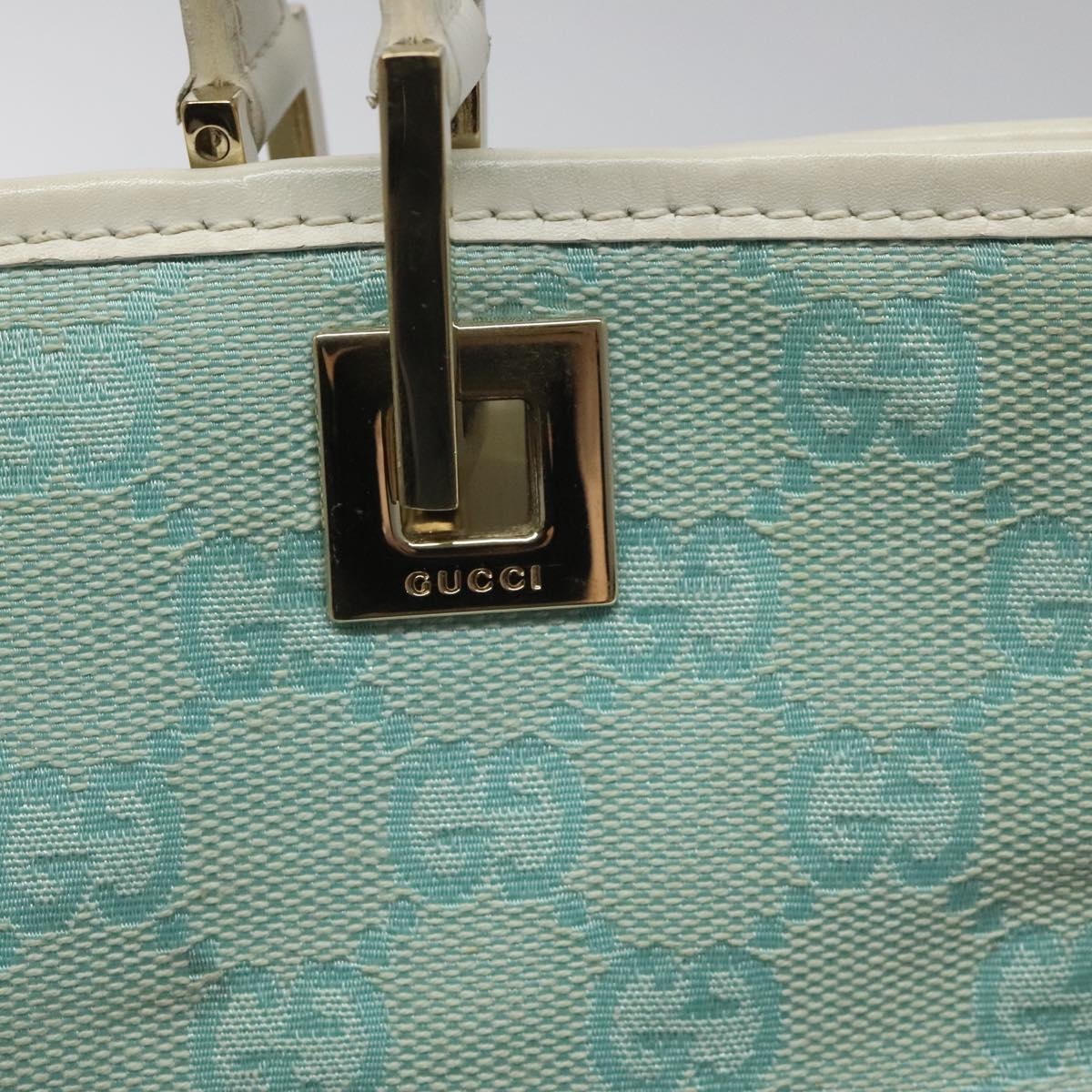 GUCCI GG Canvas Tote Bag Light Blue Gold 002 002 - 10