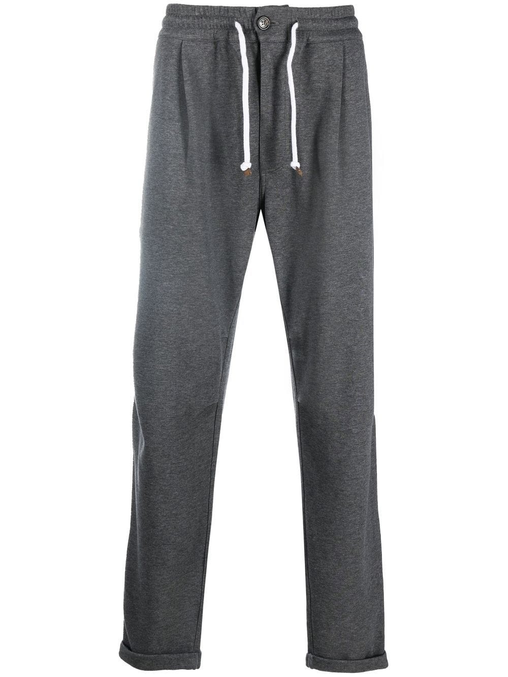 button-fastening cotton track pants - 1