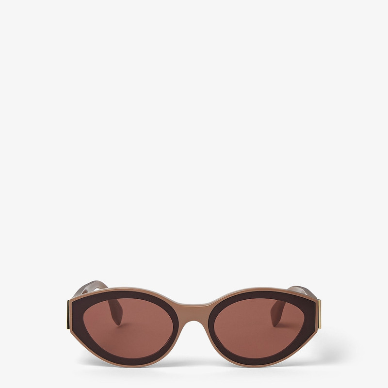 Fendi First Low-bridge fit taupe acetate sunglasses 1