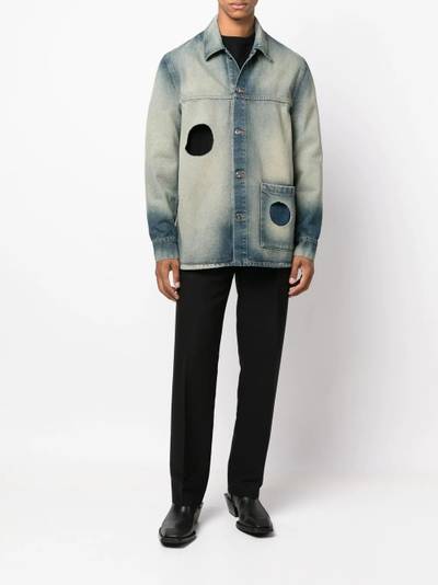 Off-White cut-out stonewashed denim jacket outlook