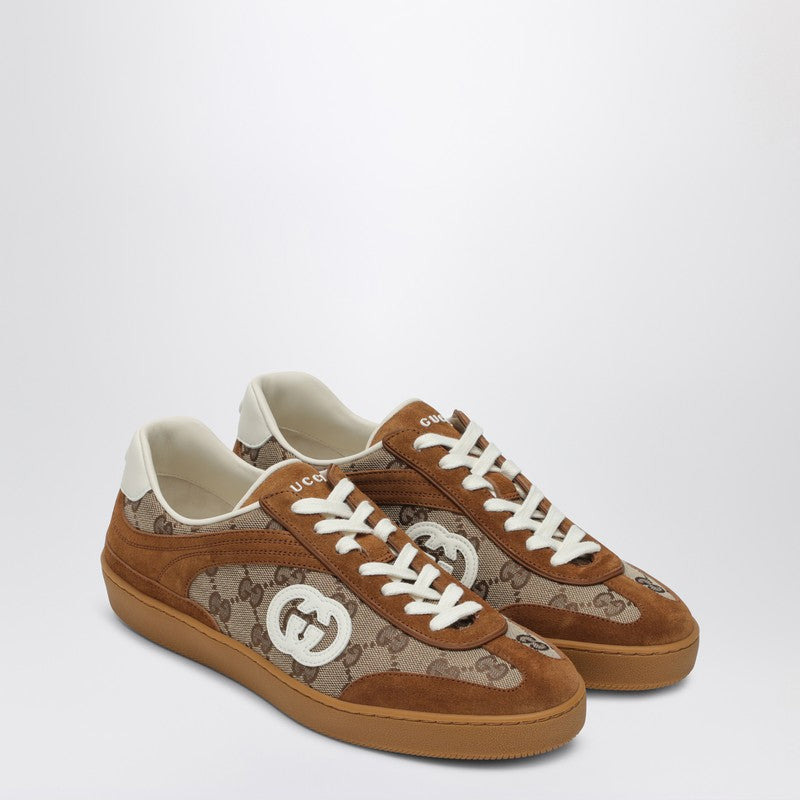Gucci Brown G75 Sneaker In Suede And Gg Fabric Women - 1