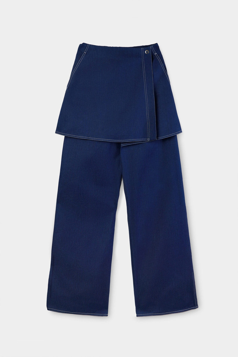 SKIRT-PANEL PANTS / blue 1