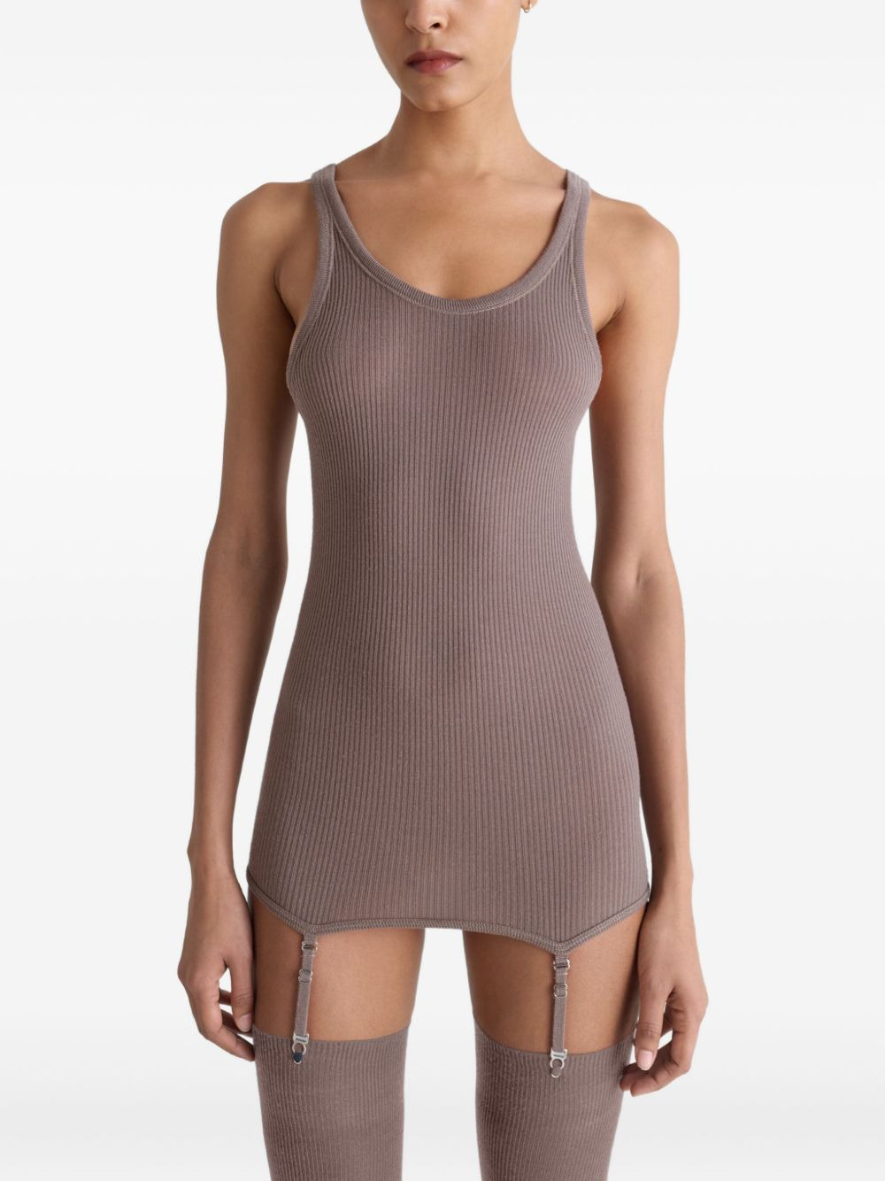 ribbed suspender vest - 3