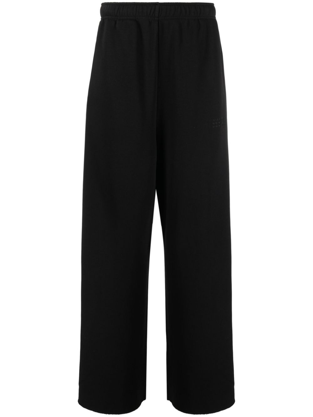 numbers motif-embroidered cotton track trousers - 1