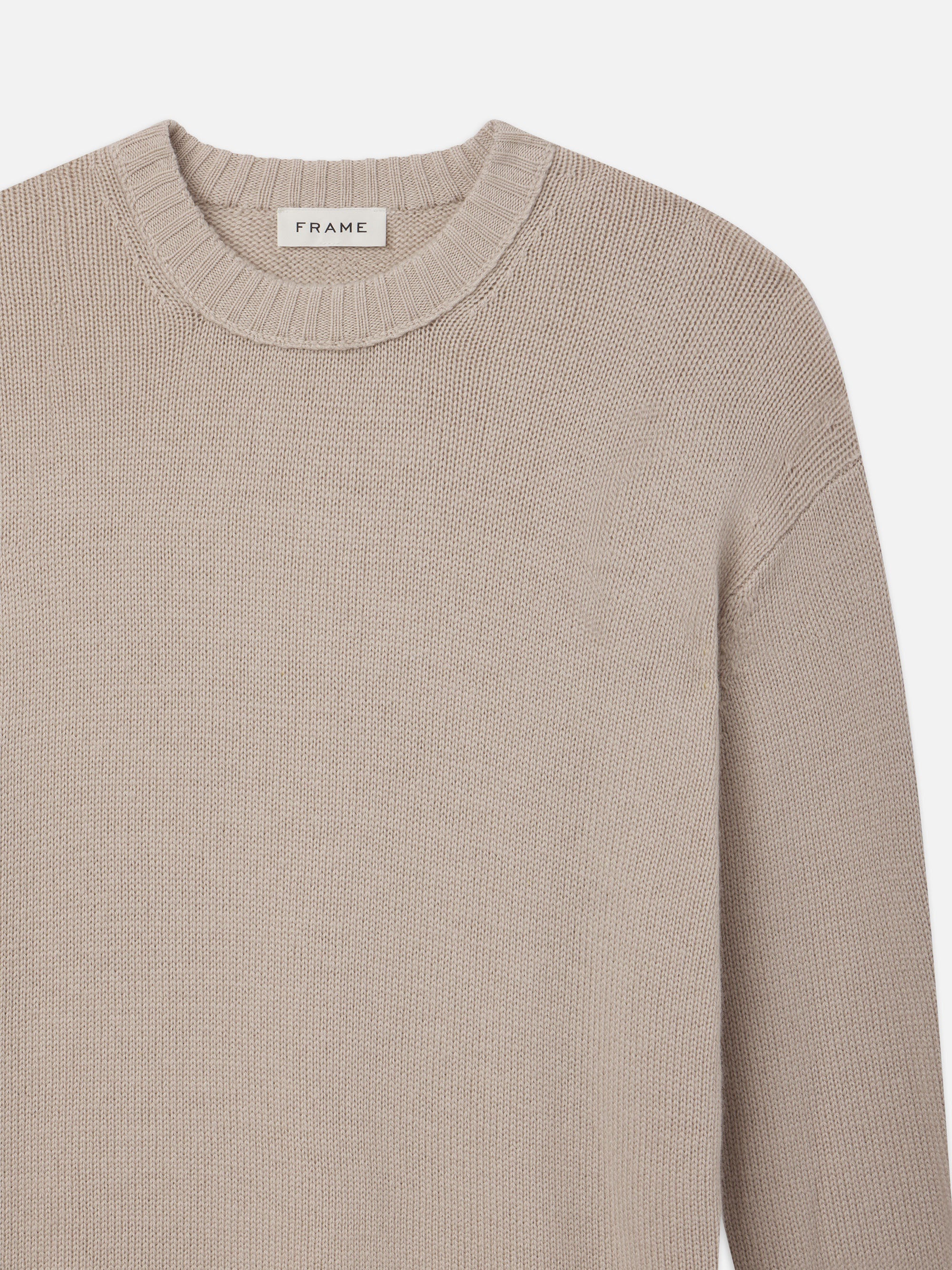 Woolen Cashmere Blend Sweater in Grey Beige - 3
