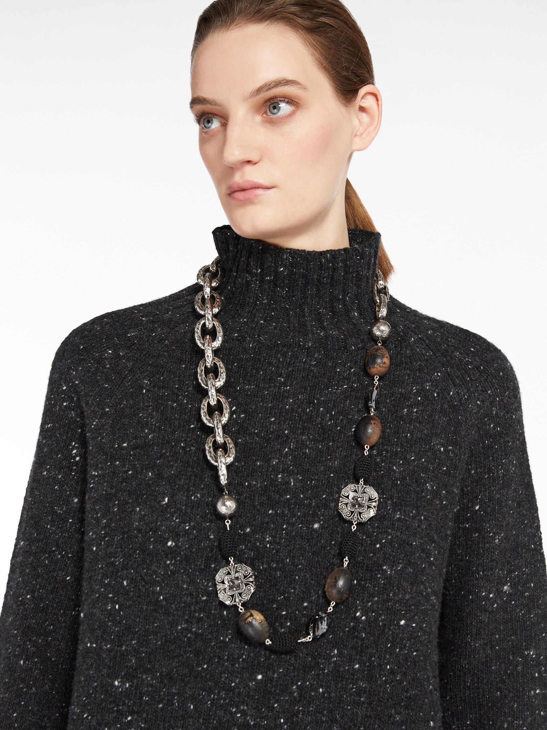 ERBERT Metal and resin chain necklace - 3