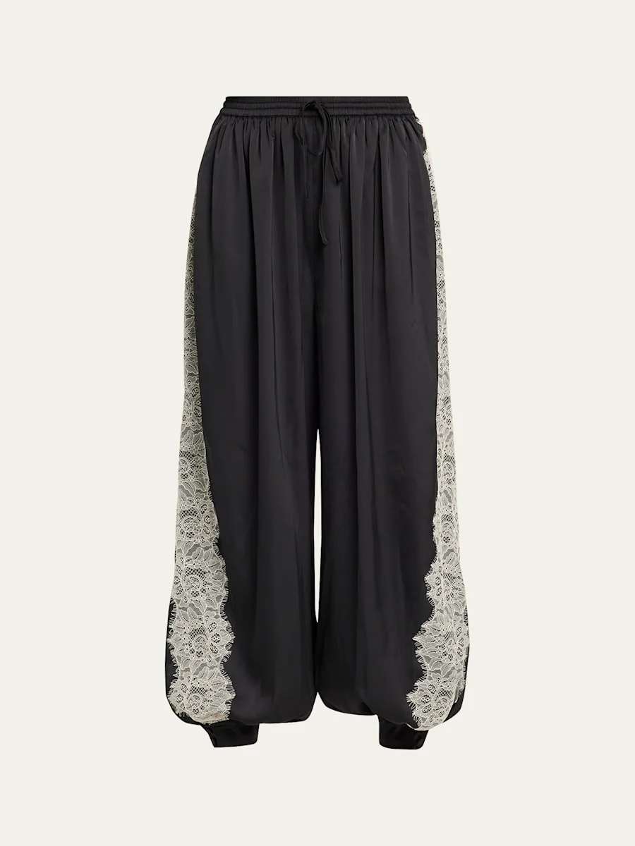 Esme Satin Drawstring Balloon Pants - 1