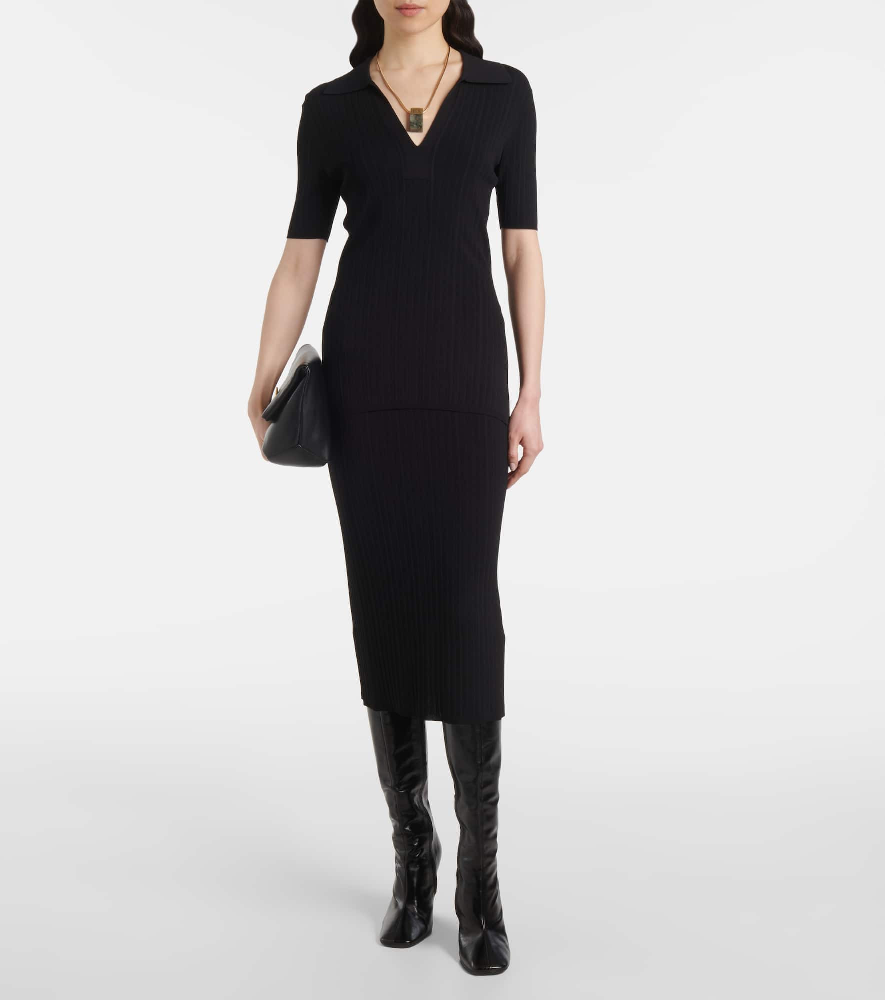 Ribbed-knit midi skirt - 2