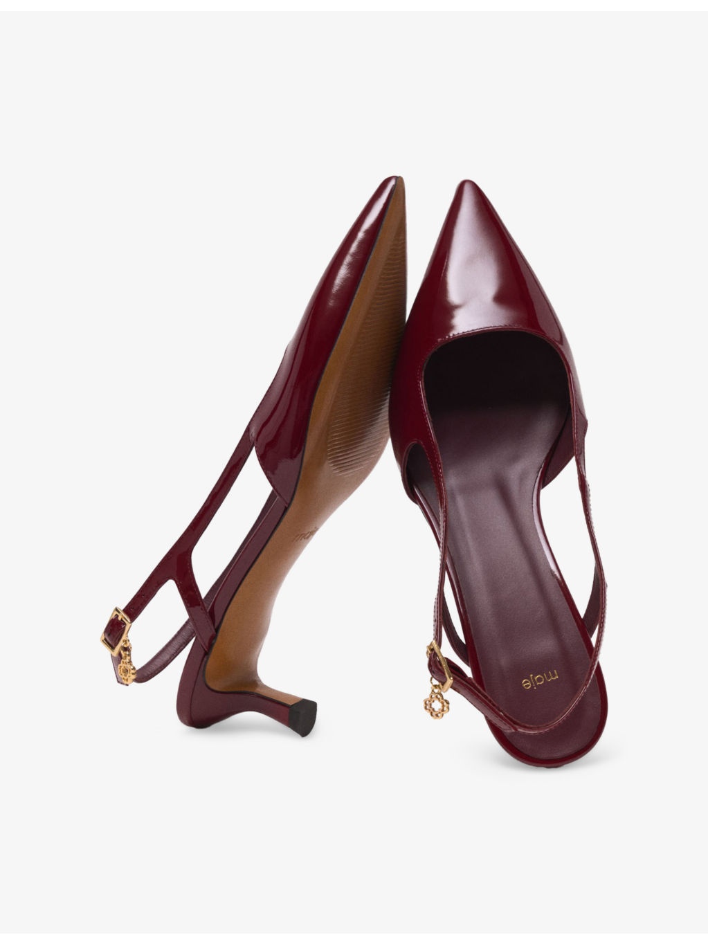 Clover-Charm Patent-Leather Slingback Courts - 4