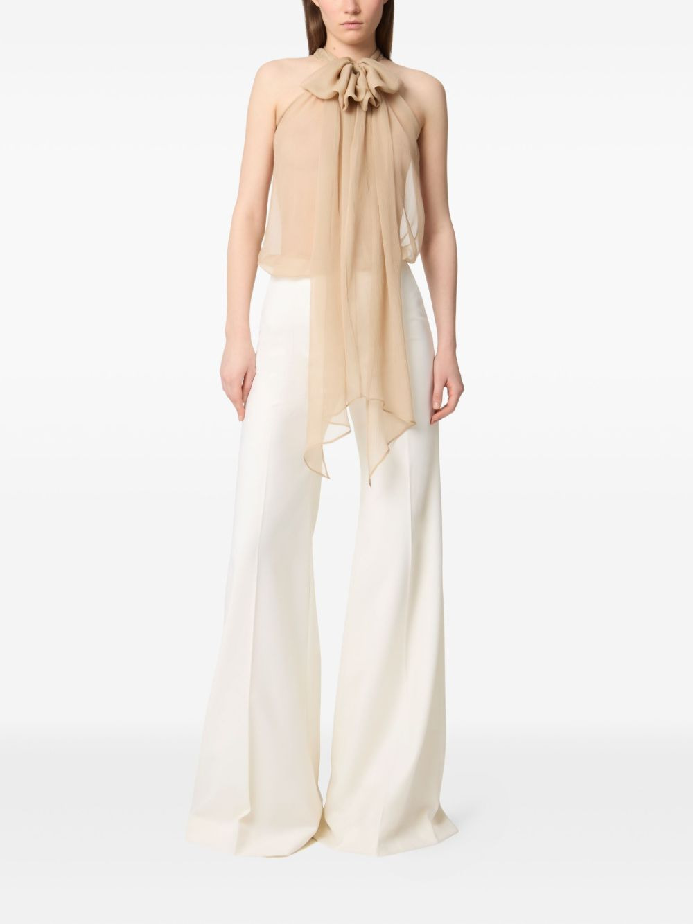 halterneck silk top - 2