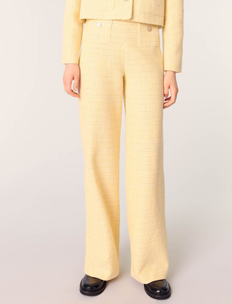 Straight-leg tweed/lurex trousers 6