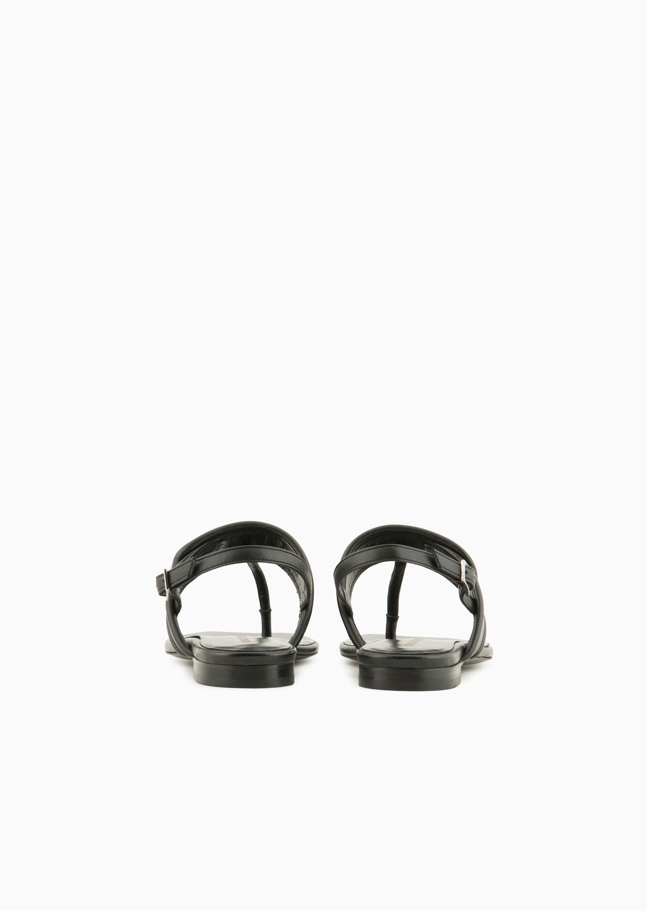 Nappa-leather flip-flop sandals with EA logo - 4