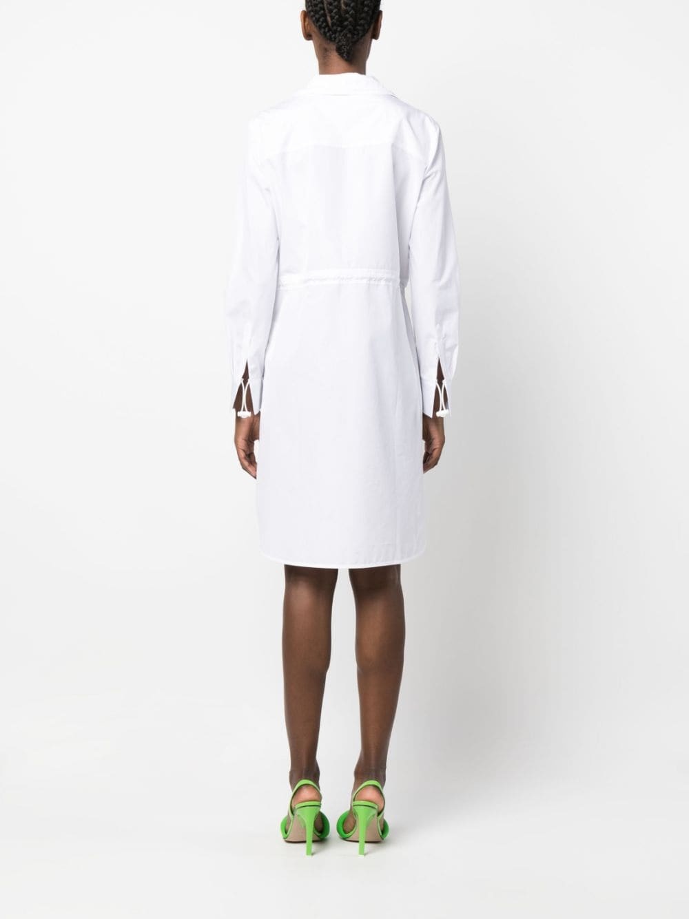 drawstring-waist cotton dress - 4
