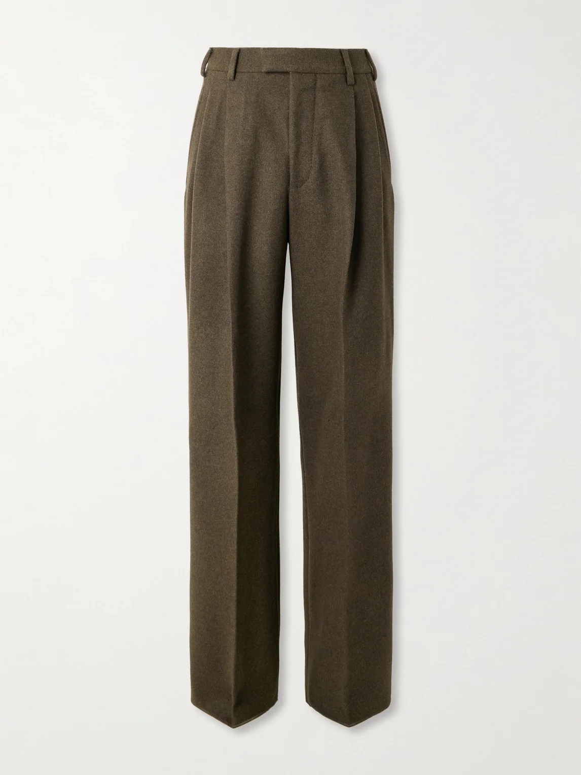 Hubert Pleated Wool and Cashmere-Blend Wide-Leg Trousers - 1