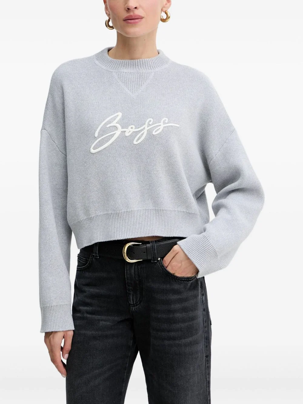 logo crew-neck sweater - 1