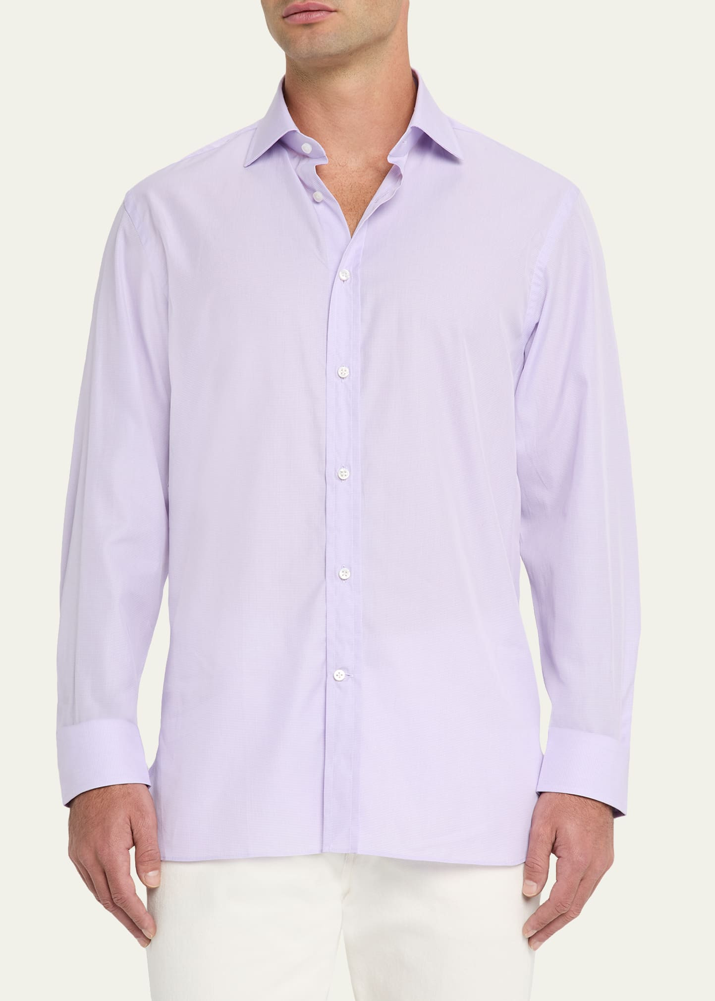 Men's Cotton Micro-Houndstooth Classic Fit Sport Shirt - 4