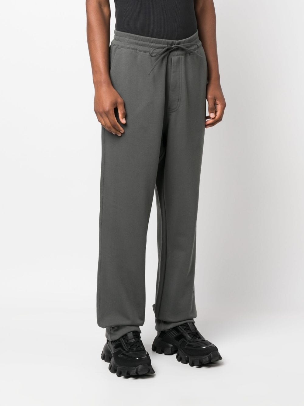 logo-patch organic cotton track pants - 3