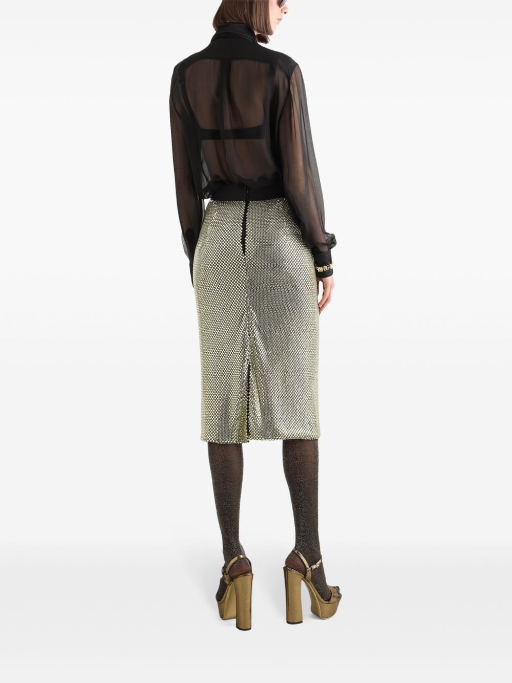 pussy-bow silk chiffon shirt - 3