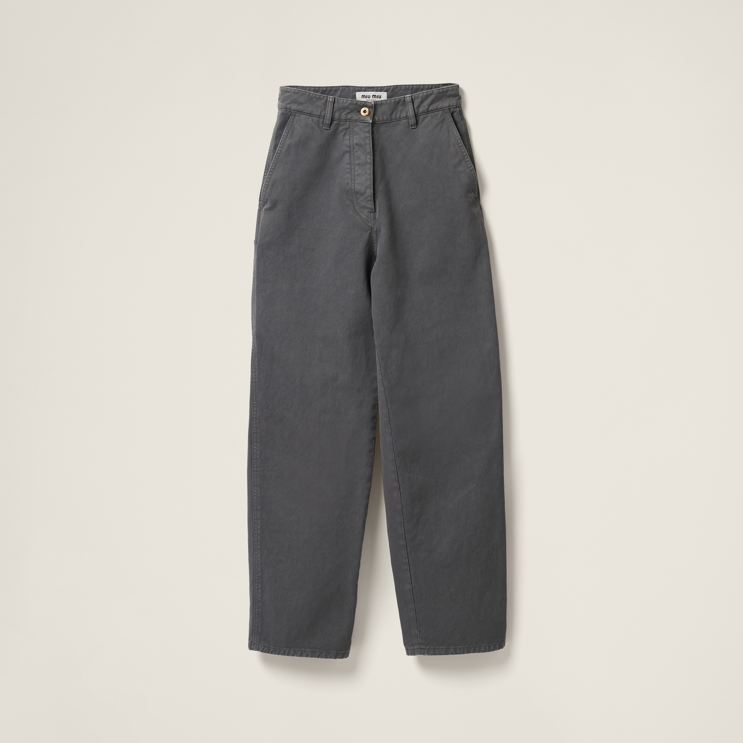 【関税&送料込】Miu Miu Navy Blue Gabardine Pant Navy Gabardine Pants | Miu Miu