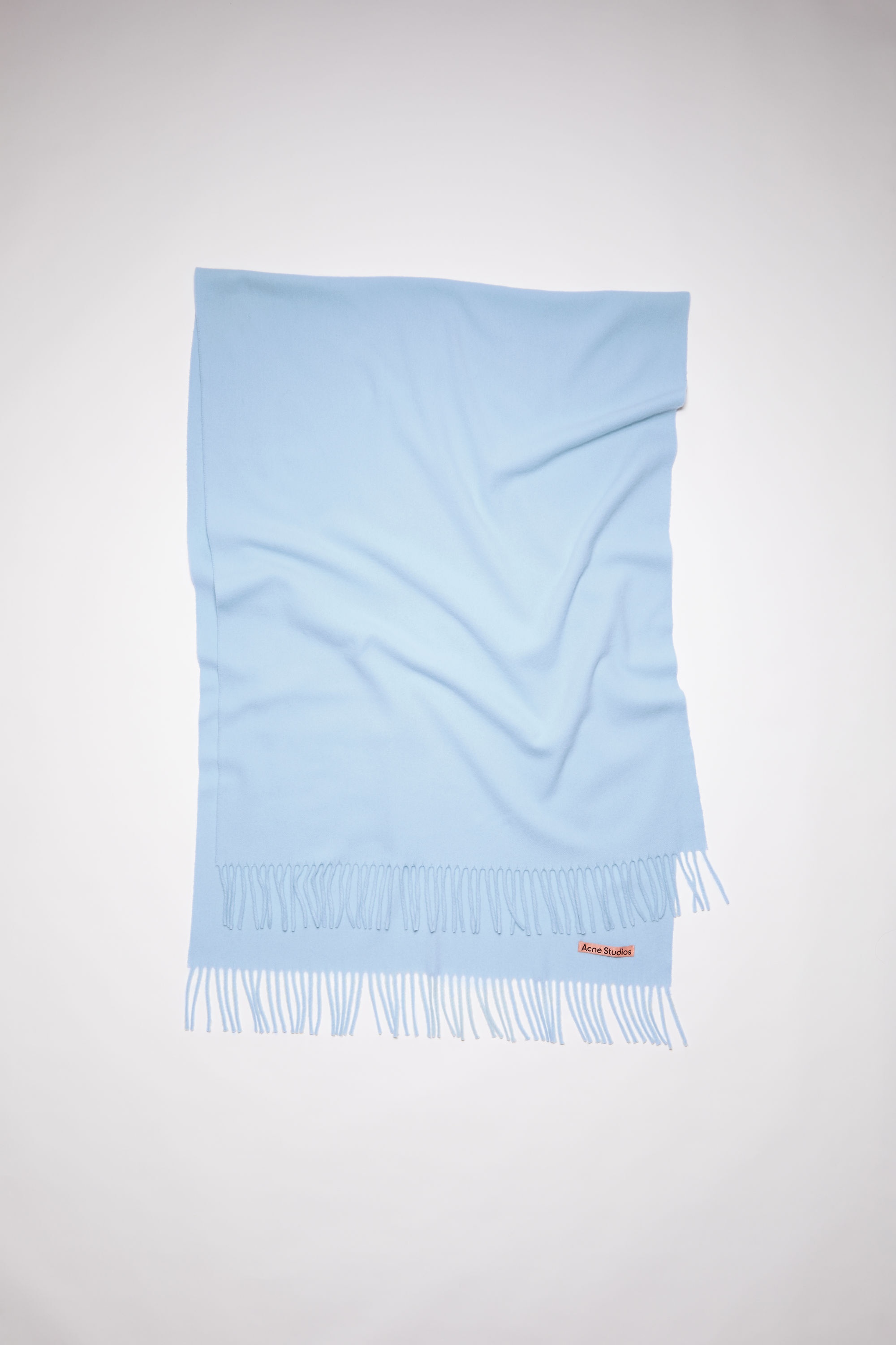 Wool fringe scarf - Light blue - 1