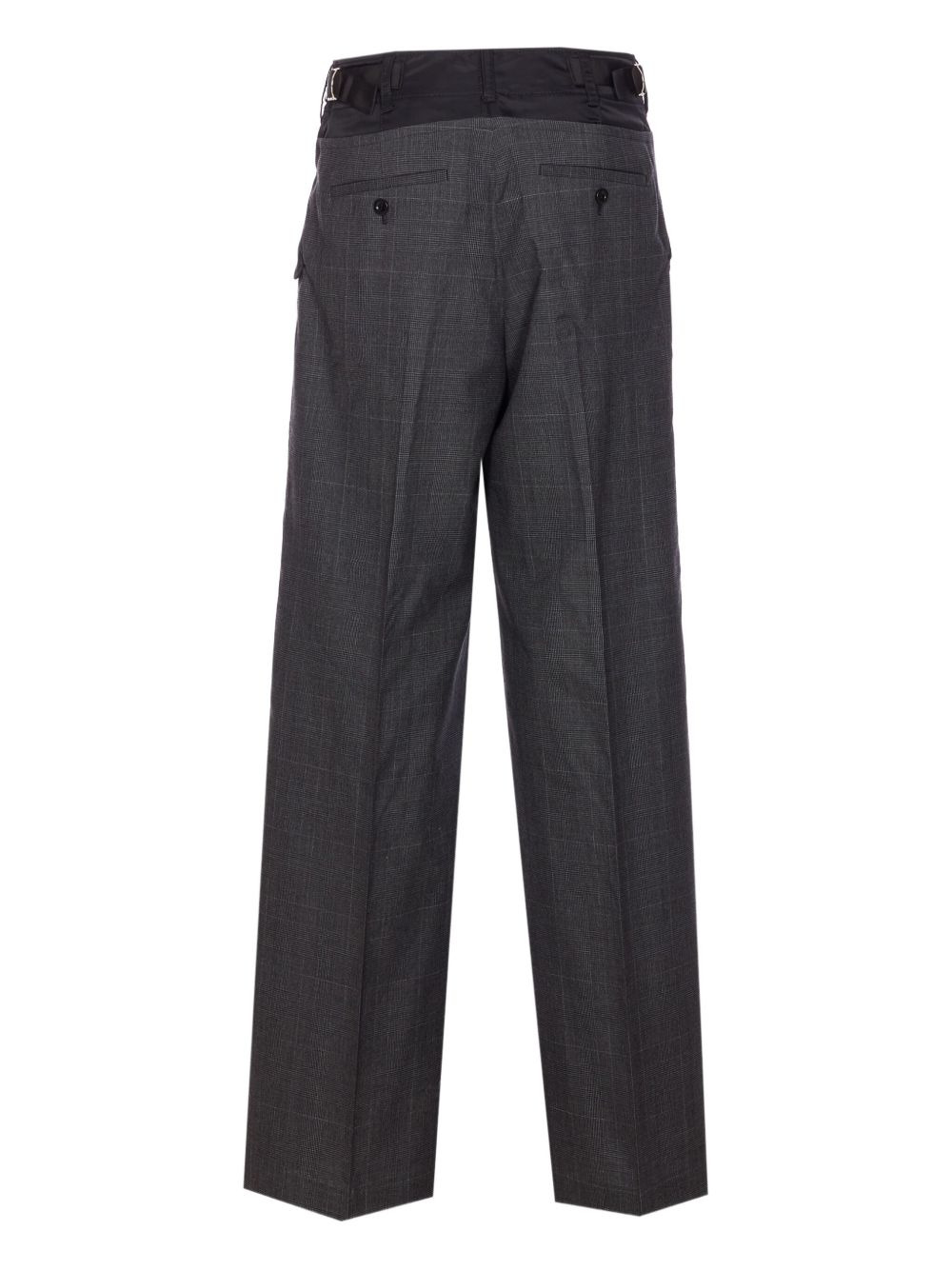 check-pattern buckle trousers - 2