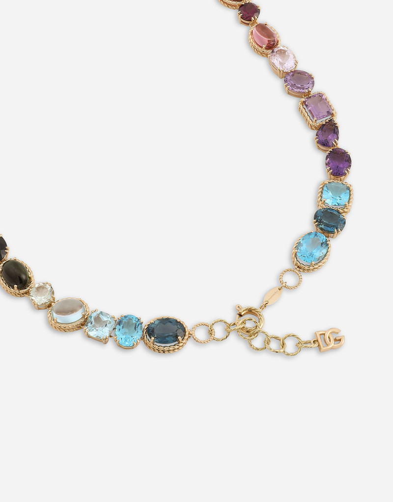 Rainbow necklaces in yellow gold 18kt with multicolor gemstones 3