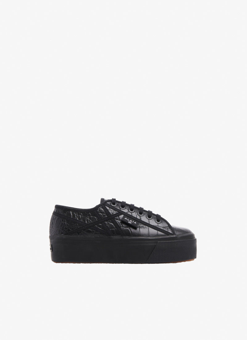 SUPERGA PLATFORM SNEAKERS IN CALFSKIN 1