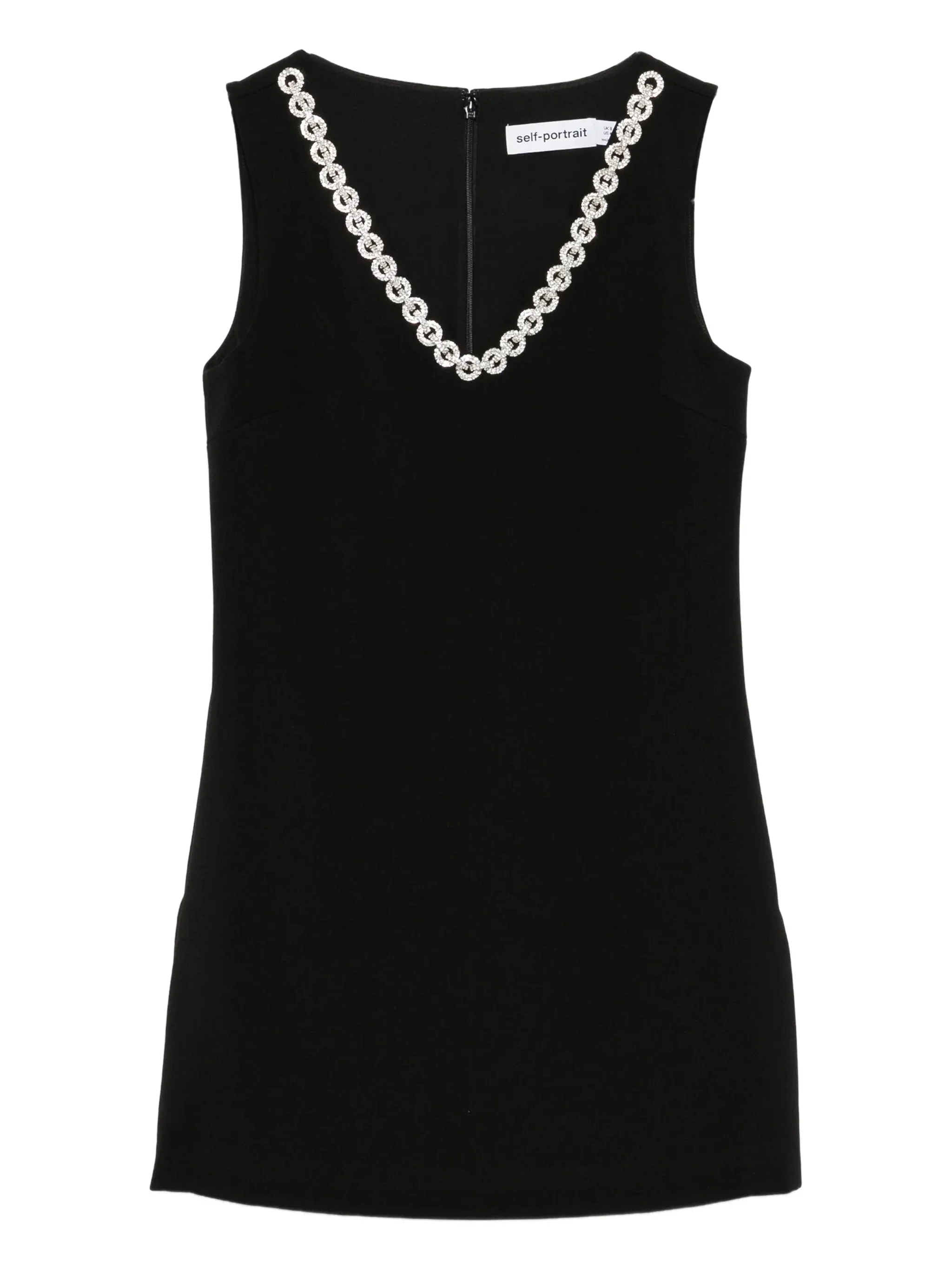 crystal-embellished V-neck dress - 1