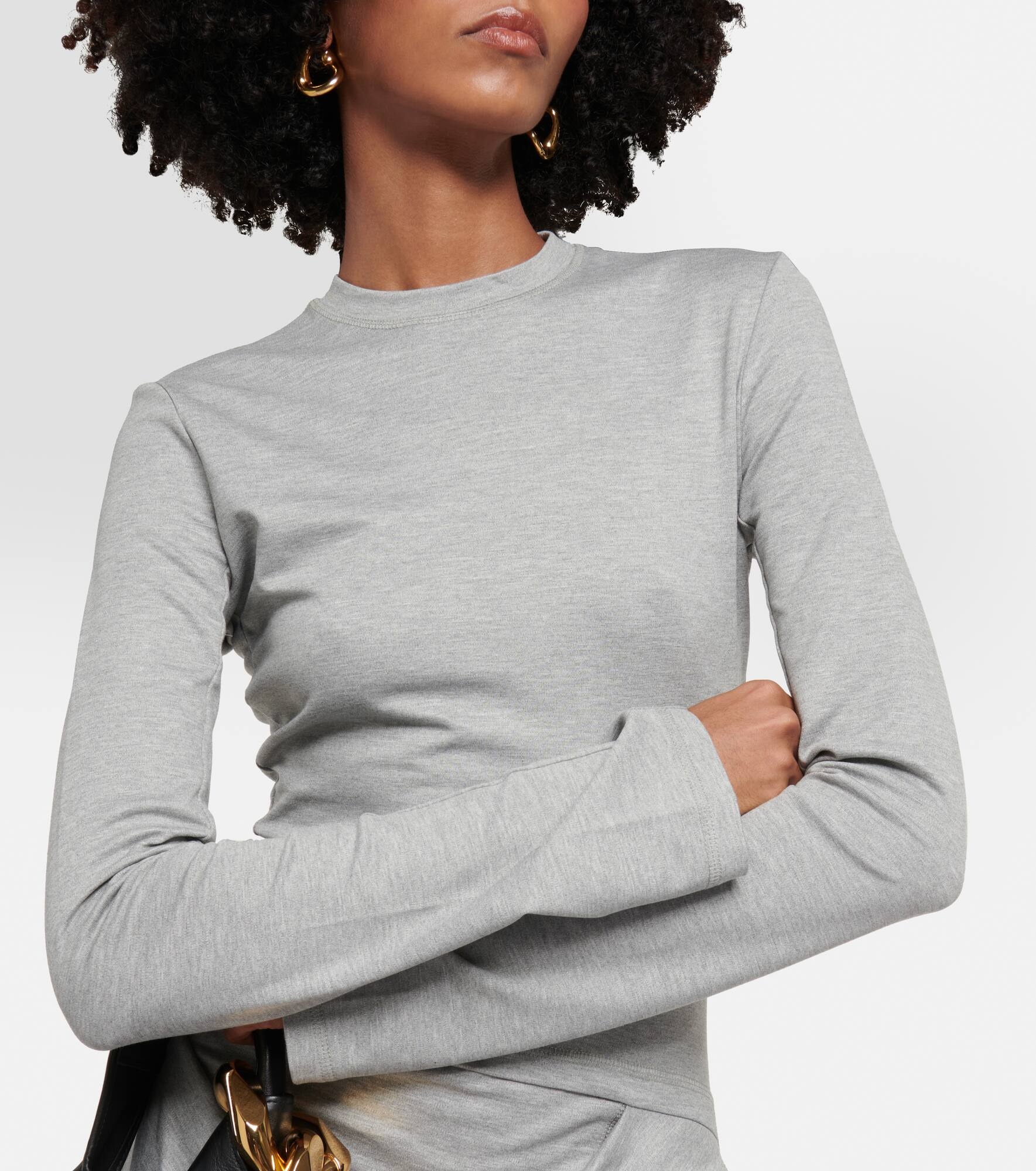 Draped jersey midi dress - 4