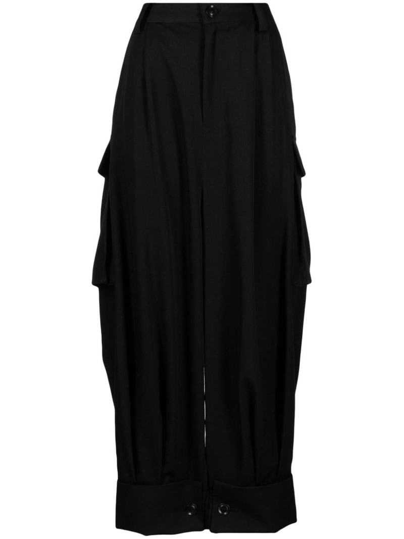 drop-crotch wool trousers 1
