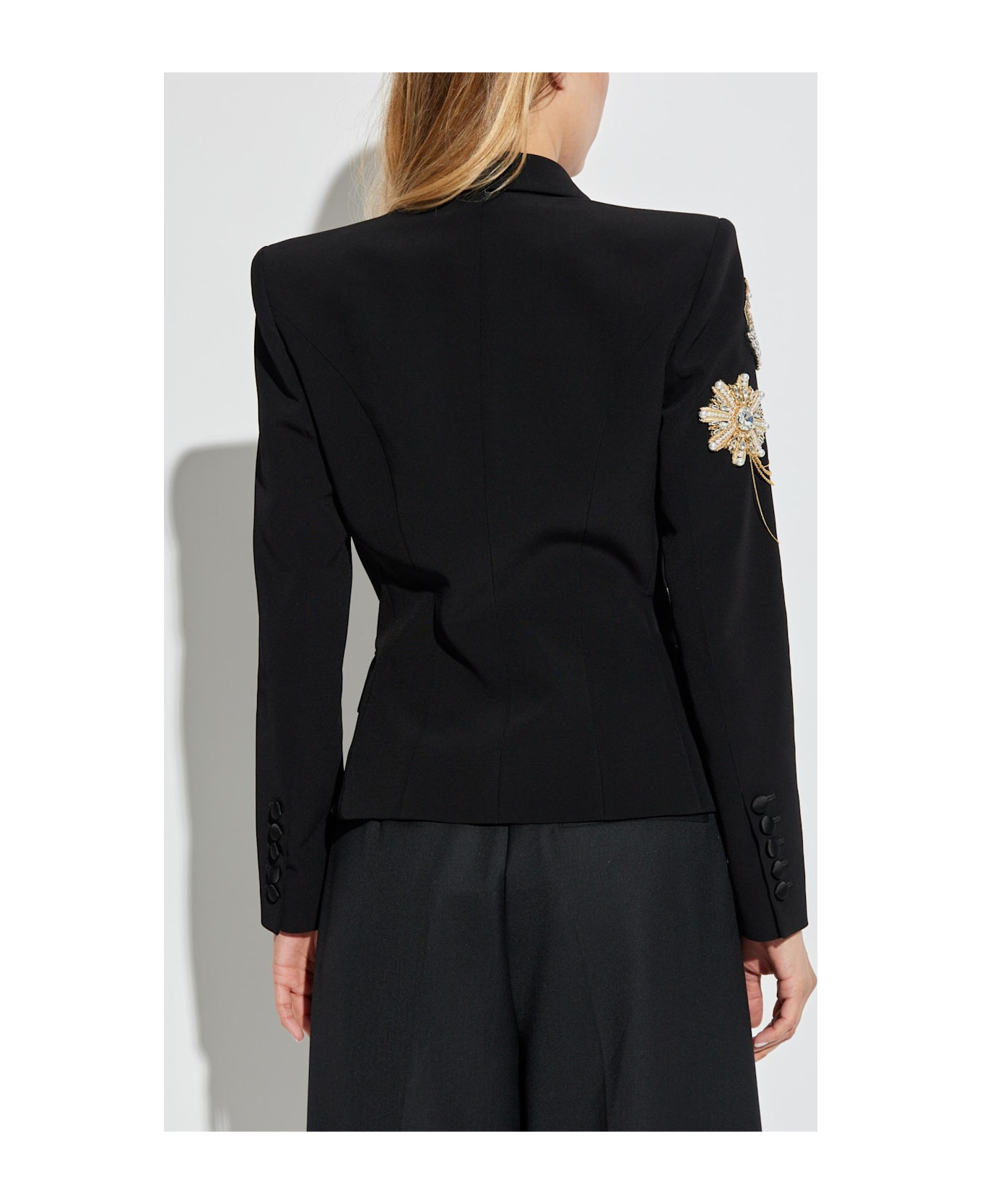 Balmain Blazer With Shimmering Appliqués - 4