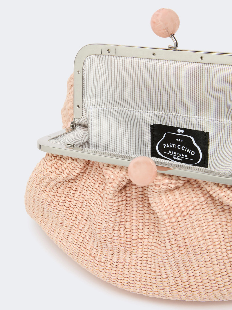 FORTUNA Medium raffia-effect Pasticcino bag - ANTIQUE ROSE 5