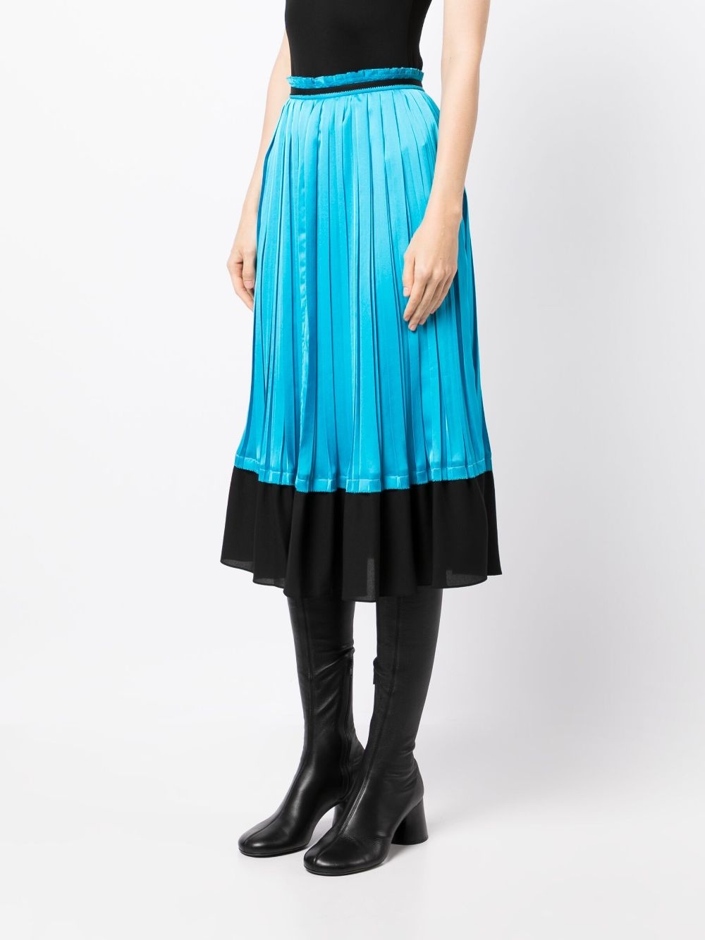pleated satin midi skirt - 3