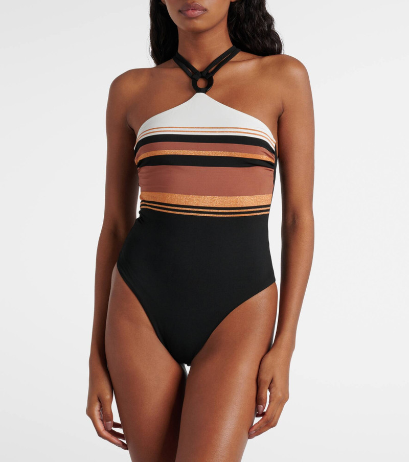 Max Mara Striped racerback swimsuit outlook