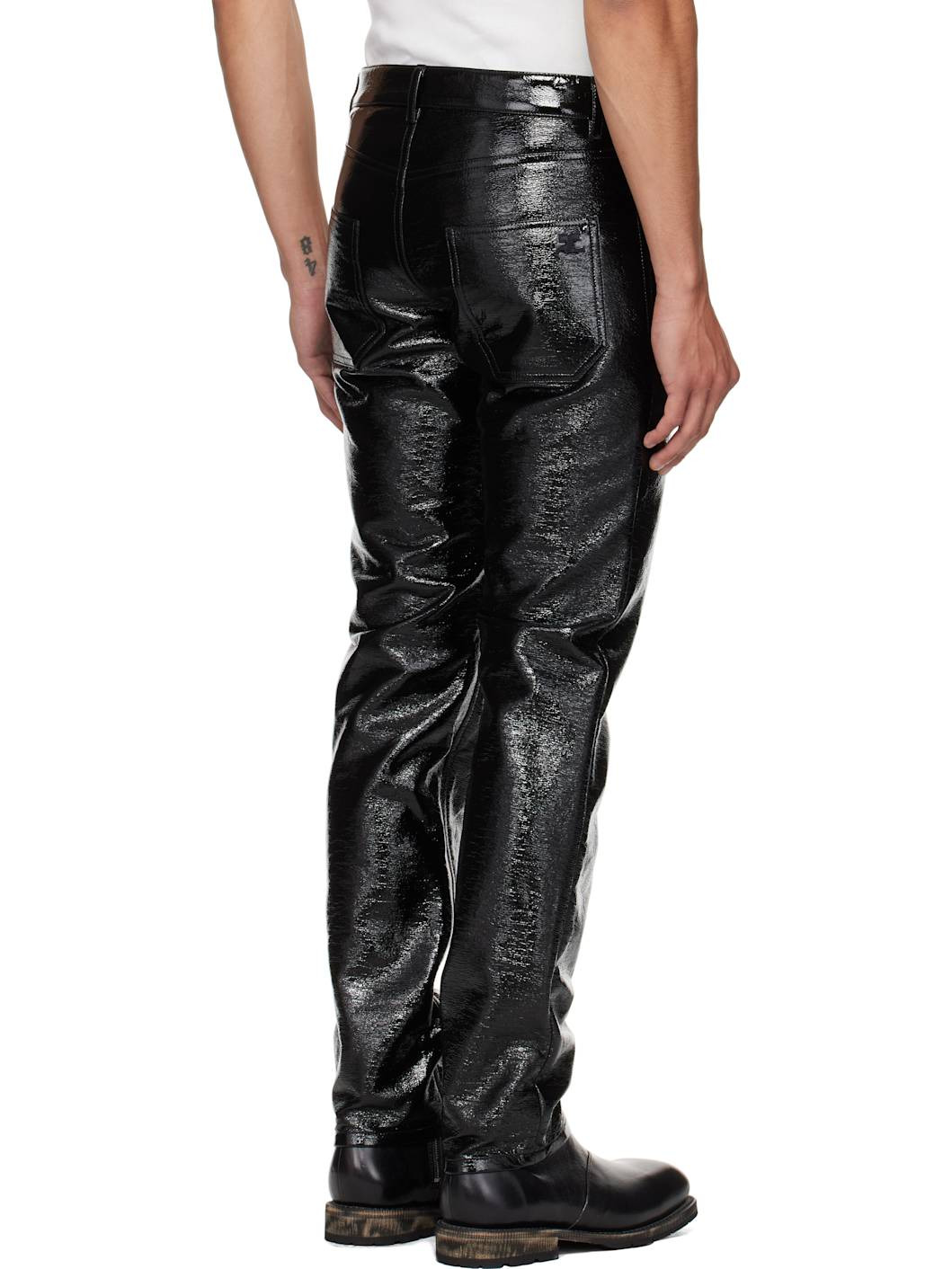 Black 5-Pocket Vinyl Reedition Trousers - 3