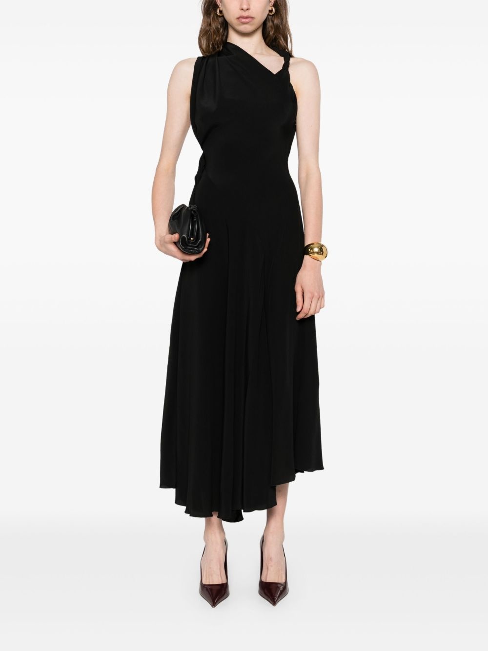 asymmetric silk dress - 2