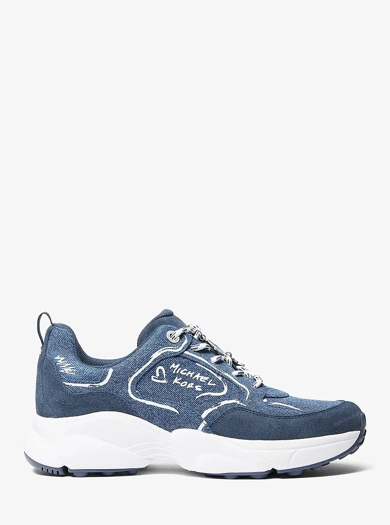 Jett Embellished Denim Trainer - 1