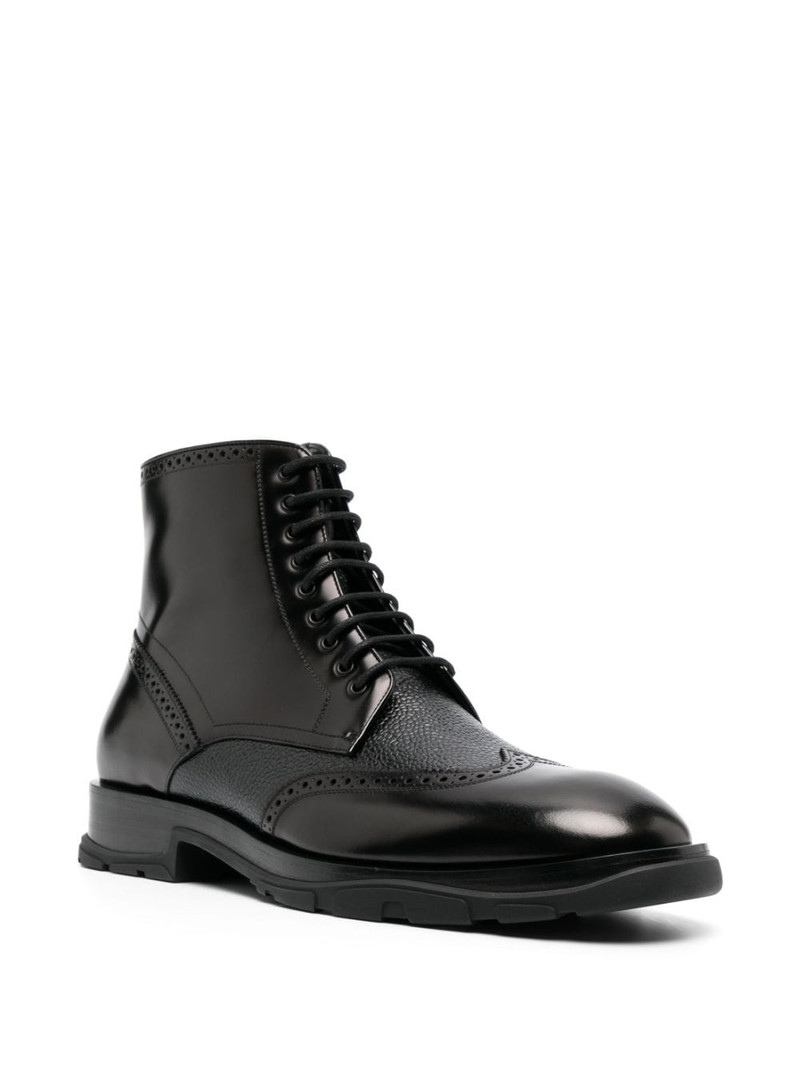 Alexander McQueen textured lace-up boots outlook