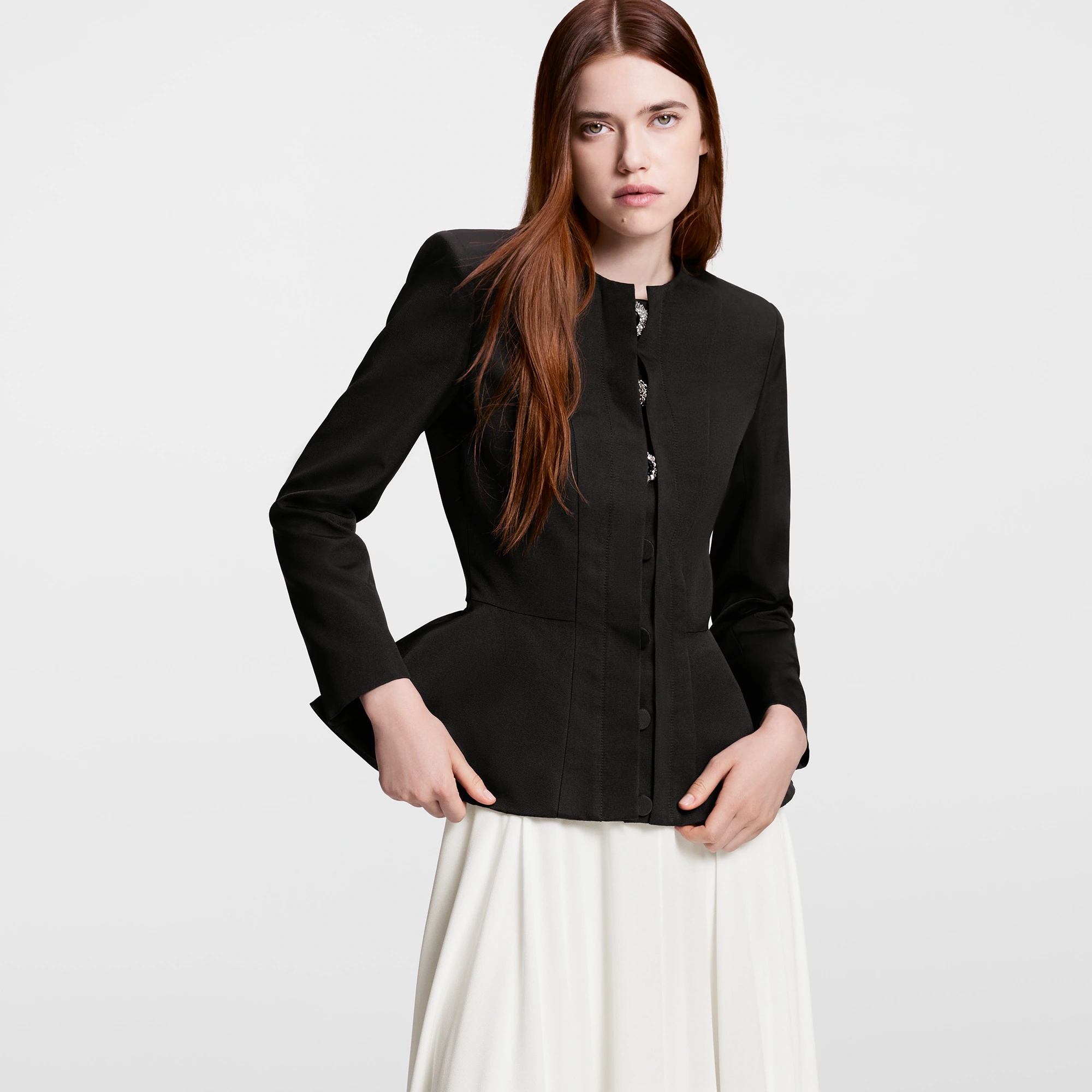Jewel Button Peplum Jacket - 5