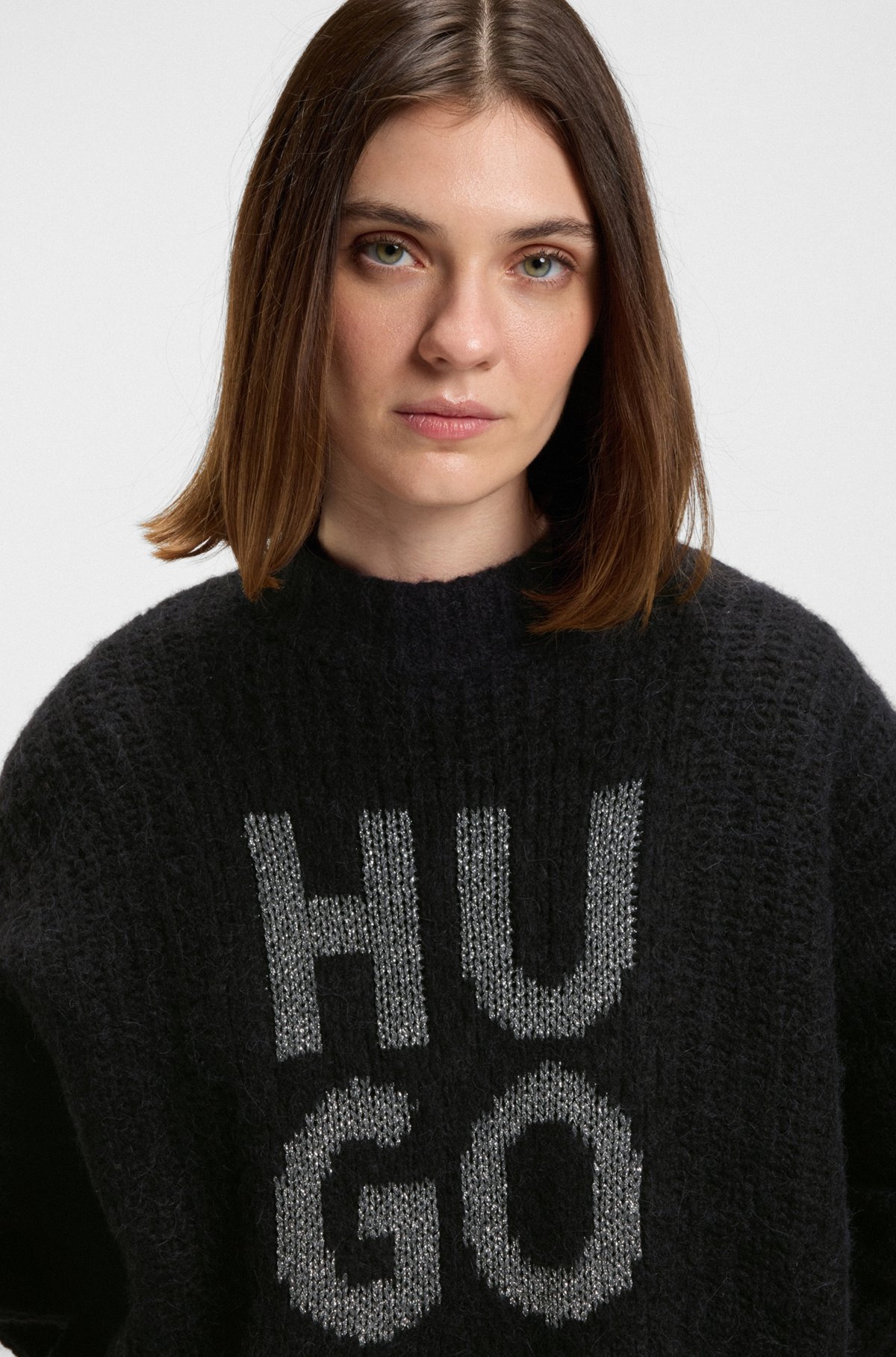 SPARKLING STACKED-LOGO SWEATER WITH WOOL AND ALPACA - 5