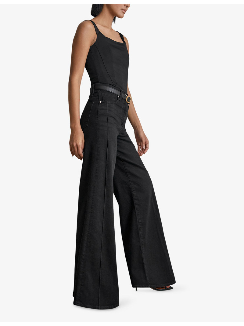 REISS Heather Wide-Leg High-Rise Denim-Blend Jeans outlook