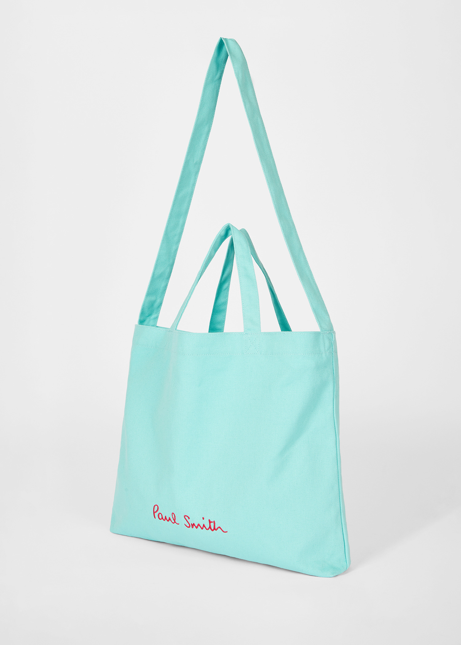 Sky Blue Cotton-Canvas Quote Tote Bag - 2