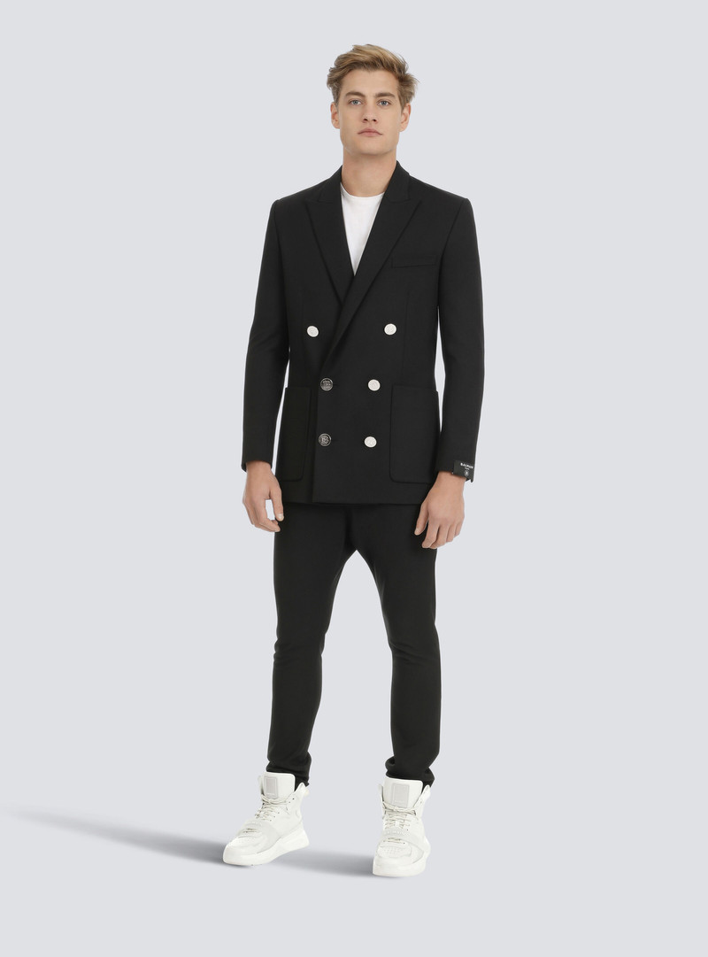 Balmain Twill blazer with double-breasted silver-tone buttoned fastening outlook